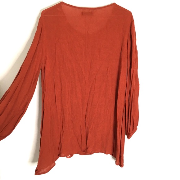 VOLCOM Burnt Orange Asymmetrical Tunic - semi-sheer - Picture 9 of 10